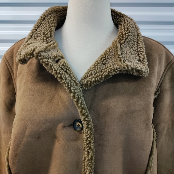 🎉HP🎉🆕L.L. Bean | Sherpa Button Up Women's Coat Longline Size XL Petite - Picture 13 of 16